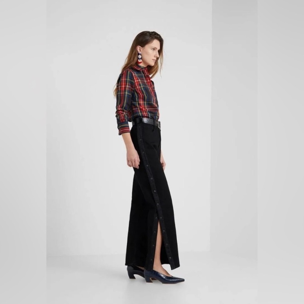 J Crew NWT Slim stretch perfect shirt in black Stewart tartan, size 0 - Picture 3 of 9